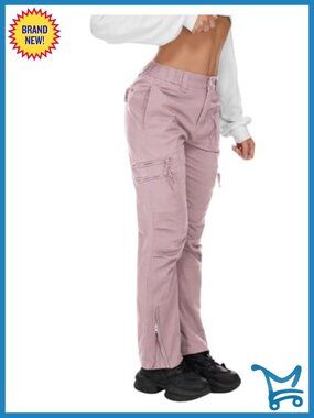 Cargo Hiking Pants for Women Y2K Cotton Spandex with Multi-Pockets